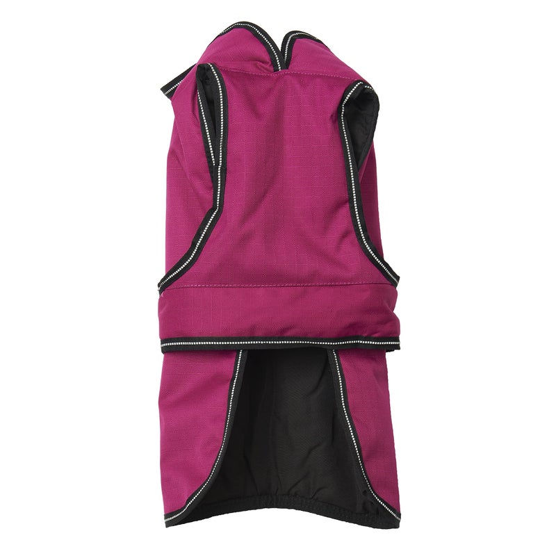 PetRageous 7303MMD Juneau Waterproof Cold Weather Dog Coat with Full Chest Coverage Leash Opening 15-Inch Long Heavyweight Jacket for Medium Breeds and Puppies, Magenta - Image 3
